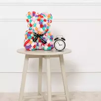 Rožių Meškiukas, Iš Dirbtinių Rožių, Gelių Dovana, 40 Cm, Multi, Onis