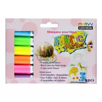 MARVY flomasteriai tekstilės dekoravimui #560-6C Fabric Marker Fluo, 6 vnt.