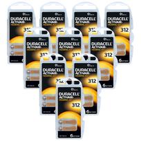 Duracell 312 klausos aparatų baterijos, 60 vnt., ilgai veikiančios