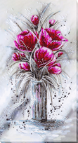 Karoliukų siuvinėjimo rinkinys „Raudonasis Smaragdas“ gėlės, 22x40