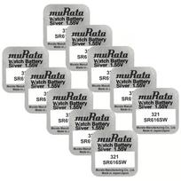 Murata 321 SR616SW laikrodžių baterijos 1,55V, 10 vnt. rinkinys