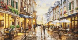 Siuvinėjimo kryželiu rinkinys „Naktinis kavinės vaizdas“ 61x32 cm