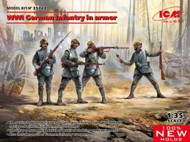ICM 1/35 Pirmojo pasaulinio karo vokiečių pėstininkai su šarvais