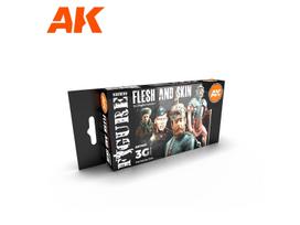 AK Interactive Flesh & Skin 3Gen akriliniai odos atspalvių dažai, 6 vnt.