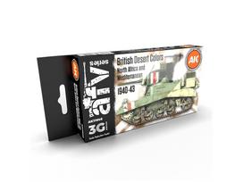 AK Interactive britų dykumos kamufliažo akrilinių dažų rinkinys 1940-43