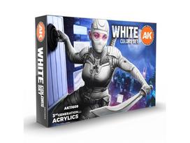 AK Interactive baltų atspalvių 3rd Gen akrilinių dažų rinkinys 6vnt