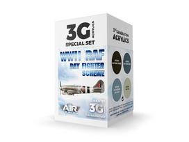 AK Interactive RAF Day Fighter Scheme akrilinių dažų rinkinys 3 kartos