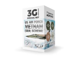 AK Interactive USAF SEA kamufliažo akrilinių dažų rinkinys, 3 gen.
