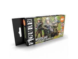 AK Interactive Woodland & Flecktarn 3Gen akrilinių dažų rinkinys