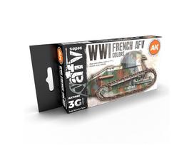 AK Interactive WWI prancūziškų spalvų 3rd Gen akrilinių dažų rinkinys