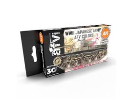 AK Interactive WWII Japonijos šarvuočių kamufliažo akriliniai dažai