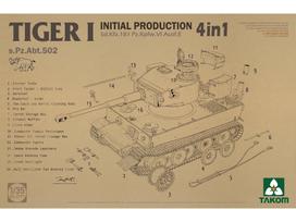 Takom Tiger I ankstyvasis 4in1 tanko modelis 1/35 s.Pz.Abt.502