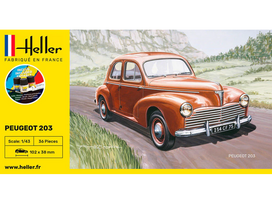 Heller Peugeot 203 surinkimo rinkinys 1:43 su dažais ir klijais