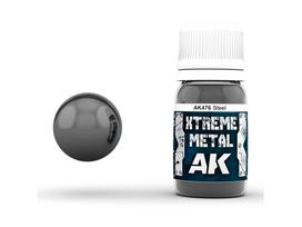 AK Interactive STEEL Xtreme Metal emaliniai dažai 30 ml AK476
