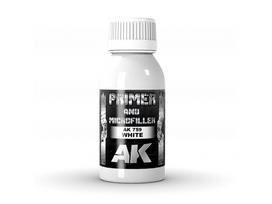 AK Interactive baltas gruntas ir mikroužpildas aerografui 100ml