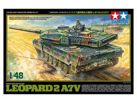 Tamiya Leopard 2 A7V vokiečių kovinis tankas 1/48 surenkamas