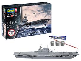 Revell USS Enterprise CV-6 laivo rinkinys su dažais, 1/1200
