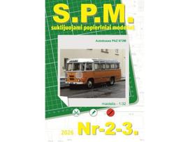 PAZ-672M autobuso popierinis modelis 1/32 SPM surinkimui