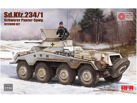 Sd.Kfz. 234/1 šarvuotis su interjeru, 1/35 plastikinis modelis