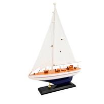 Medinis burlaivio modelis 42 cm – jūrinė interjero dekoracija, dovana