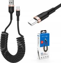 Tvirtas spyruoklinis usb usb-c pintas spiralinis kabelis 3a 1,5 m ip automobiliui