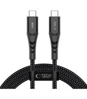 Juodas USB-C - USB-C PD100W / QC3.0 200cm laidas "Tech-Protect UB11T Ultraboost"