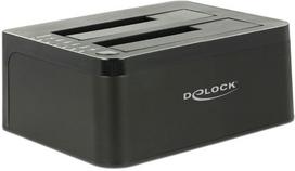 Jungčių stotelė Delock Dual Docking Station, juoda sp.