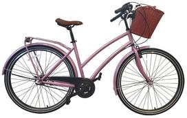 Dviratis miesto Bisan Serenity, 28 ", 19" rėmas, sidabro sp./rožinė sp., su krepšeliu
