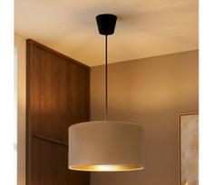 Brilagi - Pakabinamas šviestuvas ant laido VELVET 1xE27/60W/230V Ø 40 cm, smėlio / aukso spalvos
