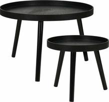 Kavos staliukų komplektas Home Styling Collection 94778, juoda sp., 38 - 60 cm x 60 cm x 34 - 38 cm, 2 vnt.
