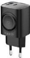 Havit UC132 EU - GaN 22 W dual-port charger with wireless charging option, black