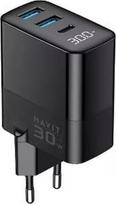 Havit UCLE001 EU - GaN three-port charger 30 W, black