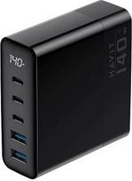 Havit UCLE004 EU - GaN five-port travel charger 140 W, black