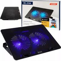 Laptopo aušintuvas, BLOW nešiojamojo kompiuterio aušinimo padas 12-17 colių su LED, reguliuojamas, 2 ventiliatoriai, USB