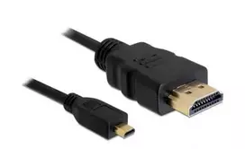 DeLOCK 4043619826643 HDMI kabelis 2 m HDMI A tipo (standartinis) HDMI D tipo (Mikro) Juoda