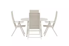 „Giardini“ stalas – smėlio spalvos su 4 „Levanzo“ kėdėmis – smėlio spalvos