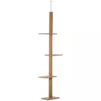 Reguliuojamo aukščio draskyklė katėms, šviesiai rudos spalvos, 43x27x228-260 cm