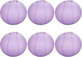 Apvalūs Sulankstomi Popieriniai Žibintai 40 Cm, Šviesiai Violetiniai, 6 Vnt.