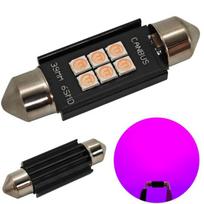 2 vnt C5W C10W LED lemputė SV8.5 12-24V CANBUS 39mm - rožinis