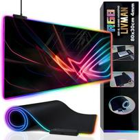 - RGB pelės kilimėlis LIVMAN MZ-RGB su dinaminiu RGB apšvietimu pritaikomai aplinkai, 80x30cm, 4mm