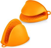 Silikoninės orkaitės pirštinės, mažos, karščiui atsparios, 1 pora, oranžinės
