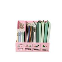 Pandos teminis stalo organizatorius, 【Patobulintas sutirštintas / stabilus ir patvarus】 Keturi stulpeliai - Morandi Pink / nemokami pandos lipdukai