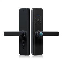 Išmanioji durų rankena su NFC kortele, slaptažodžiu, pirštų atspaudų skaitytuvu, išmanioji spyna viešbučiams, saugus elektroninis užraktas, bevielio ryšio spyna
