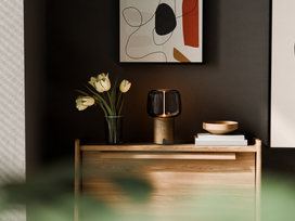 Kolonėlė/šviestuvas SOUND BY JBL Serena Play su JBL garso sistema, Bronze
