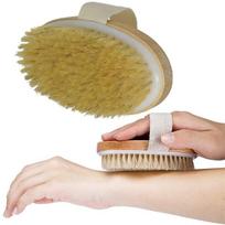 Kitchen tools,Oval shower Dry body shower brush, natural mane, dry and wet, improve lymphatic function, exfoliate, stimulate blood circulation,