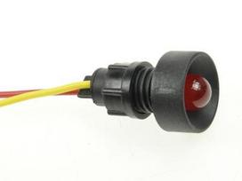 Indikacinė lemputė KLP10R/24V 13mm 12-24V raudona, su kabeliu