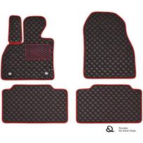 Eko odos kilimėliai QuiltyMats PEUGEOT 508 2018-2025m. (Juoda / raudonos siūlės)