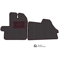 Eko odos kilimėliai QuiltyMats CITROEN JUMPER nuo 2006m. (2 v.) (Juoda / raudonos siūlės)