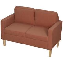 HOMCOM Sofa 2 sėdimų vietų maža sofa su porankiu, daiktadėžė, šiuolaikiška minkšta sofa, medinės kojos, pagalvėlės, svetainės sofa, miegamasis, 117 x 63 x 79 cm, rausva, Rosa