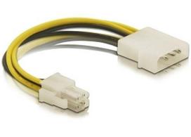 Delock Power cable P4 4pole - Molex 4pin St/Steel 0.15m